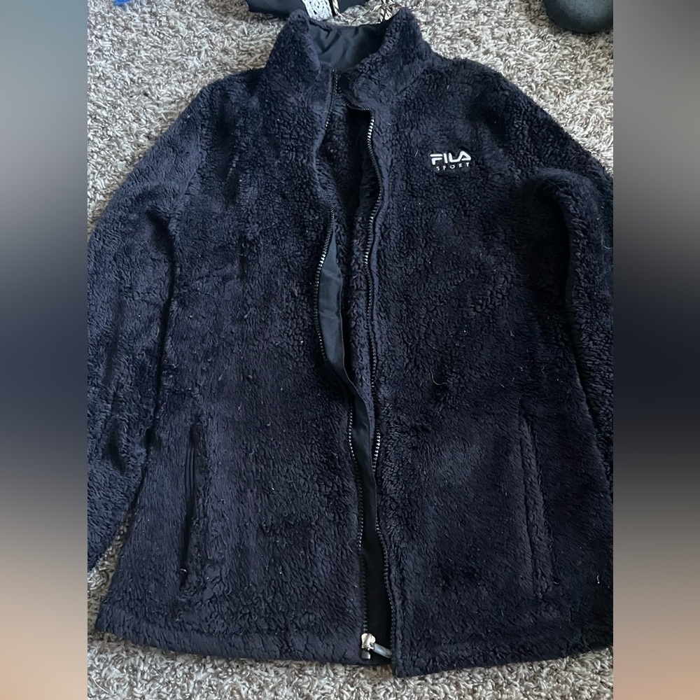 Fila Midnight Black Sherpa Jacket